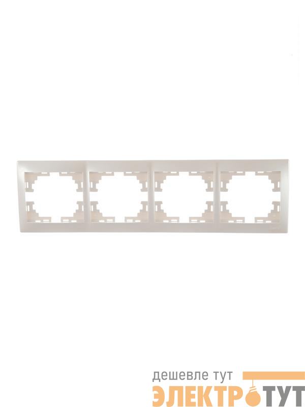 Рамка 4-м Mira горизонт. жемчуж./бел. перламутр. LEZARD 701-3000-149