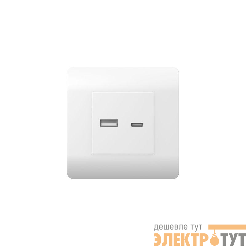 Розетка USB NEW3-E тип A+C 5В/2.1А бел. CHINT 431551