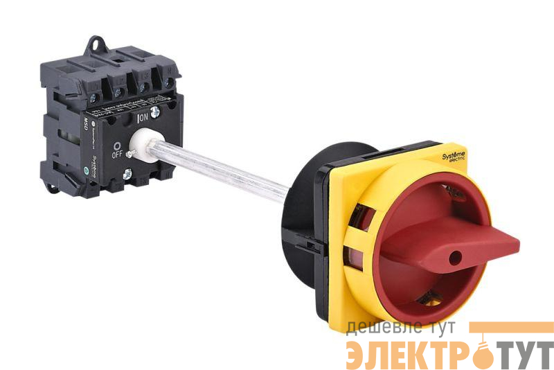 Выключатель-разъединитель 4п 32А IP20 с красн. выносн. рукоят. на дин-рейке/плате с замком SE MSD32440R