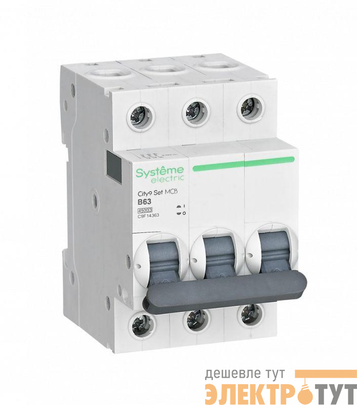 Выключатель автоматический модульный 3п B 63А 4.5кА City9 Set 400В SE C9F14363