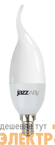 Лампа светодиодная PLED-SP 9Вт CA37 свеча на ветру 5000К холод. бел. E14 820лм 175-265В JazzWay 2859549A