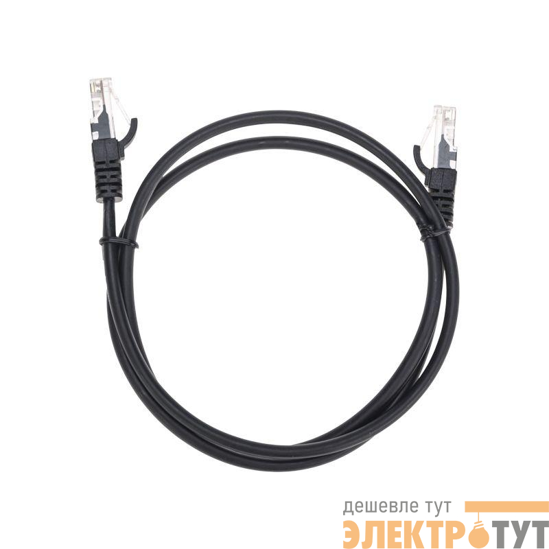 Патч-корд U/UTP CAT 5e RJ45-RJ45 26AWG LSZH черн. 1м Rexant 02-0102-1