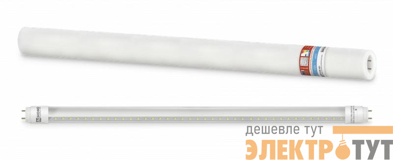 Лампа светодиодная LED-T8R-П-PRO 10Вт 230В G13R 6500К 800Лм 600мм прозр. поворотная IN HOME 4690612030944