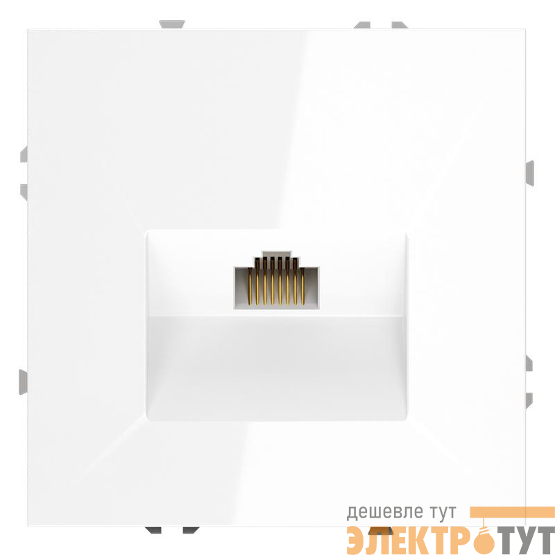 Розетка компьютерная 1-м СП S70 RJ45 кат.6 механизм бел. глянцевый Voltum VLS060101