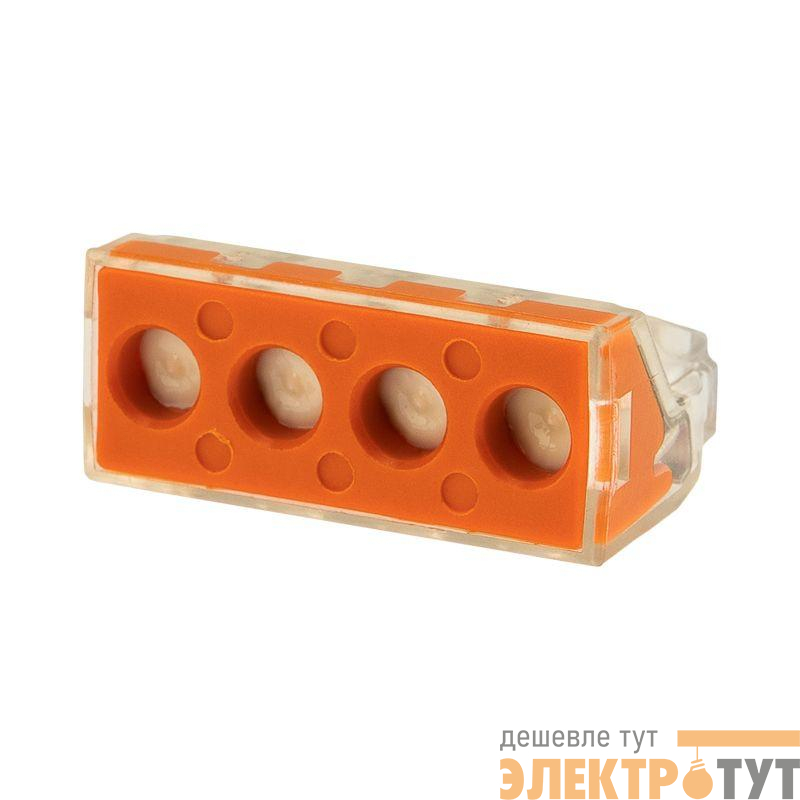 Экспресс-Клемма СМК 773-174 с пастой 4-проводная 0.75-6кв.мм (уп.50шт) Rexant 07-5279