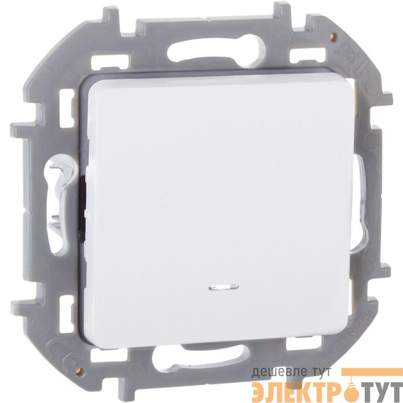 Выключатель 1-кл. Inspiria 10А IP20 250В 10AX с подсветкой/индикацией механизм бел. IEK 673610