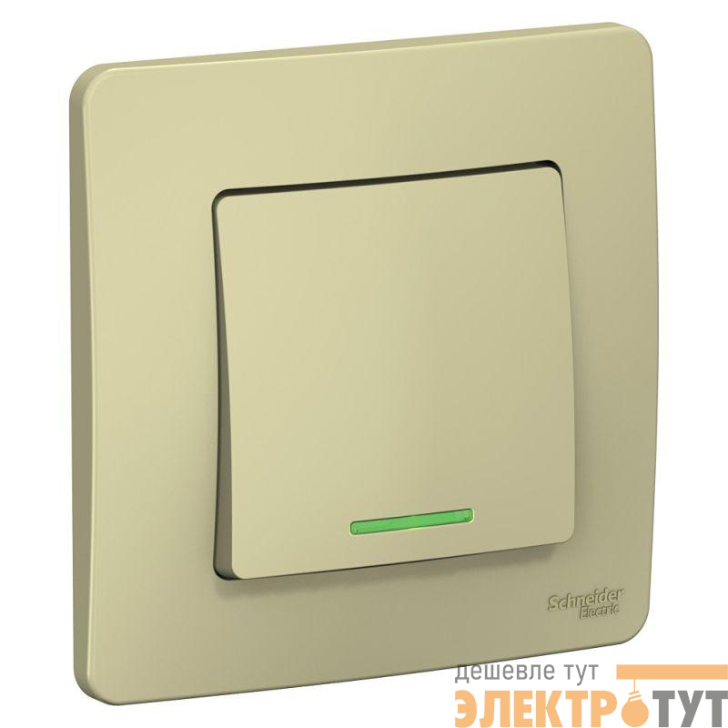 Выключатель 1-кл. СП Blanca 10А IP20 (сх. 1) 250В с подсветкой беж. SE BLNVS010117