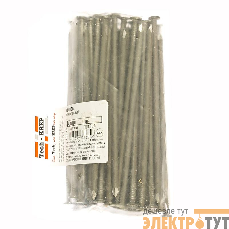 Гвоздь строительный 4х120 (уп.1кг) Tech-Krep/Zitar 101584