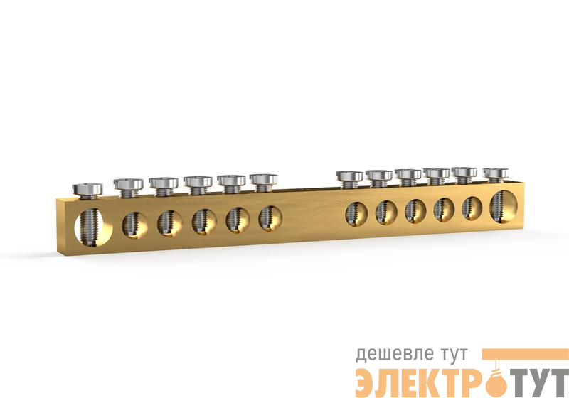 Шина PEN "земля-ноль" 6х9мм 12 отвер. латунь TOKOV ELECTRIC TKE-BCB-69-12-N/PEN