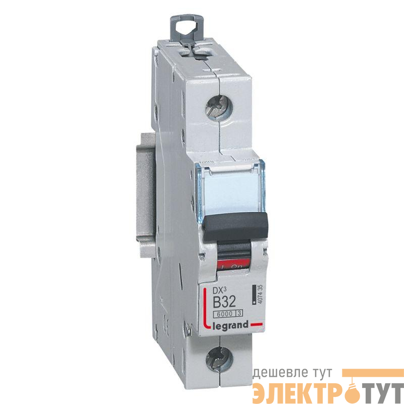 Выключатель автоматический модульный 1п B 32А 10кА DX3 6000 1мод. 230/400В Leg 407435