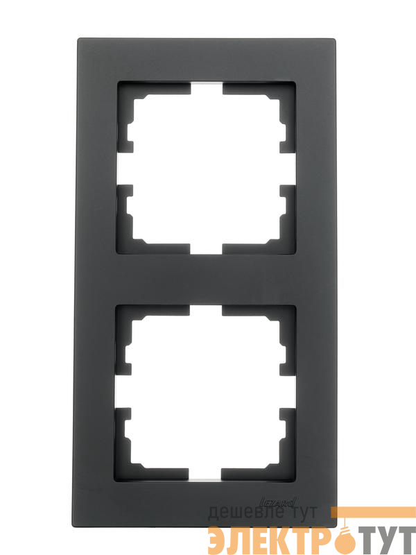 Рамка 2-местн. вертик. VESNA черн. бархат LEZARD 742-4200-152