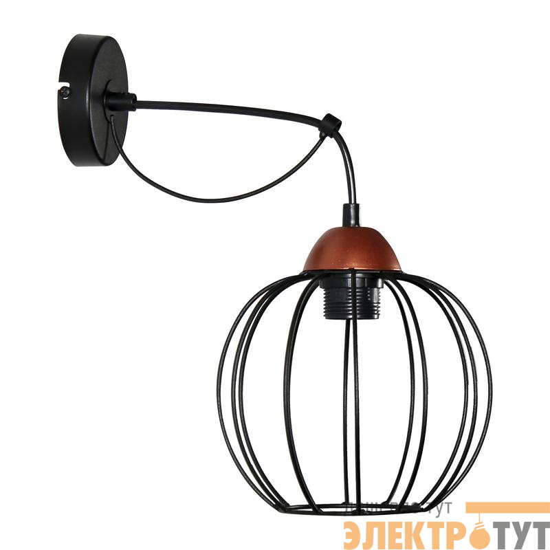 Светильник "Конти" 511 (Плафон Шар) НББ 01-60-165 Е27 (ИМ) настенный медь черн. муар Элетех 1005405032