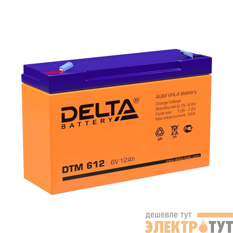 Аккумулятор UPS 6В 12А.ч Delta DTM 612