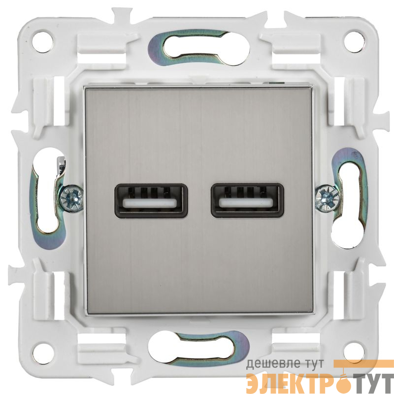 Розетка USB A+A 3.1А SKANDY SK-R15N никель IEK SK-U21-D31-K50