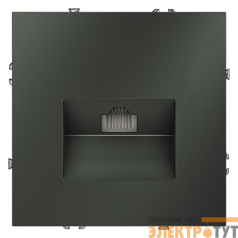 Розетка компьютерная 1-м СП S70 RJ45 кат.6 механизм титан Voltum VLS060106