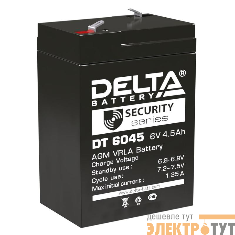 Аккумулятор ОПС 6В 4.5А.ч DT 6045 Delta 4614010040031
