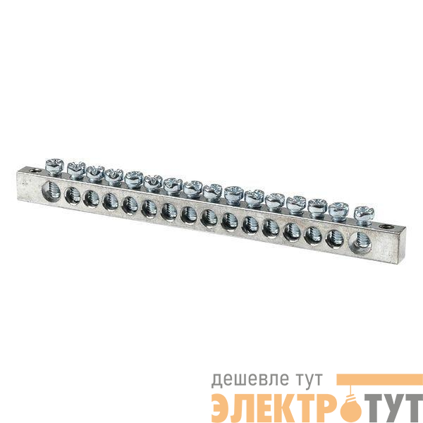Шина PEN "ноль-землядюйма 6x9 16 отвер. цинк крепеж по краям EKF sn1-63-16-k