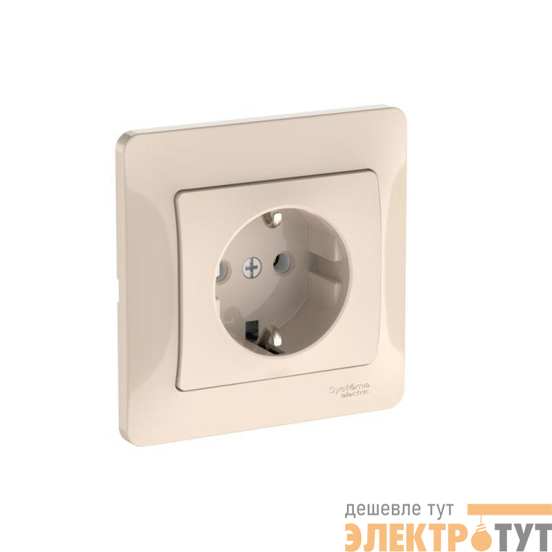 Розетка Glossa 16А с заземл. быстрозажим. клем. в сборе беж. SE GSL000242S