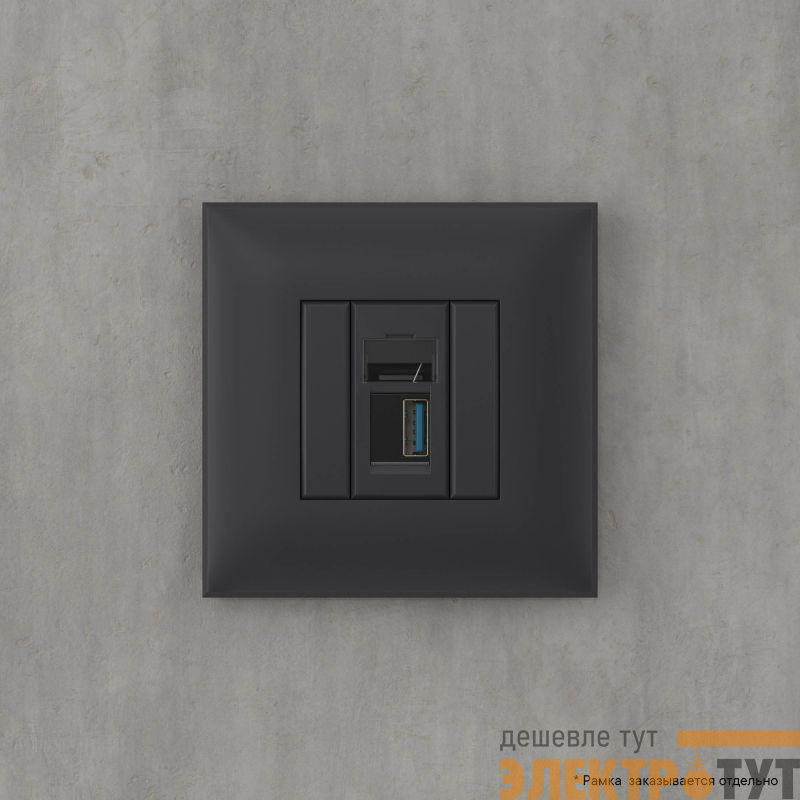 Розетка USB 3.0 1-м СП Avanti "Черный матовый" тип А-А DKC 4412303