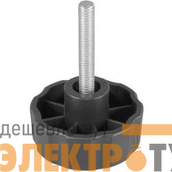 Ручка-барашек d42 с резьбовым штифтом М8х35 пластик. черн. (уп.1шт) Tech-Krep/Zitar 144192