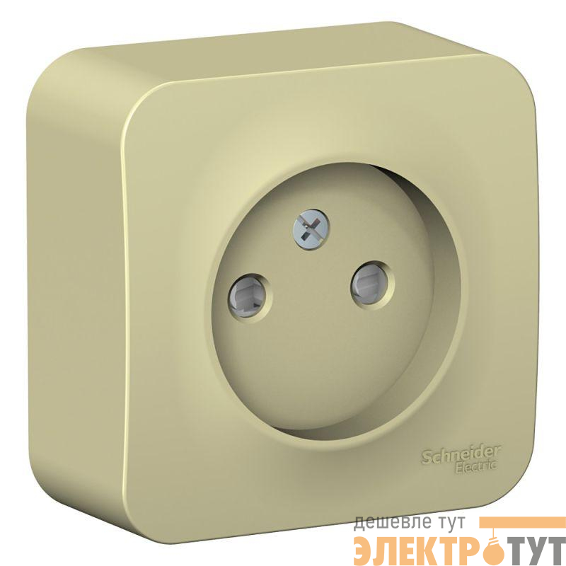 Розетка 1-м ОП Blanca 16А IP20 250В без заземл. защ. шторки с изолир. пластиной беж. SchE BLNRA001117