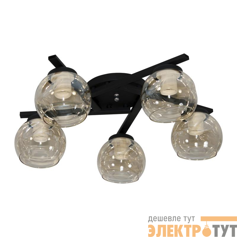 Светильник "Альфа" 151 (плафон 8425) НПБ 01-5х60-151 E27 (ИМ) потолочн. черн. Элетех 1005405389