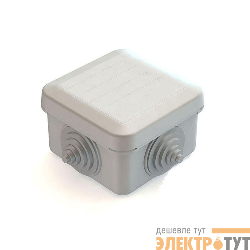 Коробка распаячная для наружного монтажа 70х70х40мм IP55 4 гермоввода с защелк. крышкой CHINT 8820012