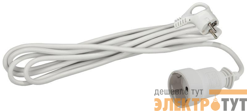 Удлинитель-шнур 1х5м с заземл. 10А IP20 UX-1е-5m ПВС 3х0.75 Эра Б0039818