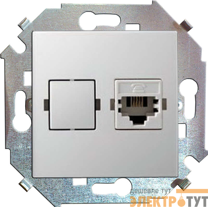 Розетка компьютерная СП Simon 15 RJ45 кат.5E Systimax механизм бел. Simon 1591598-030