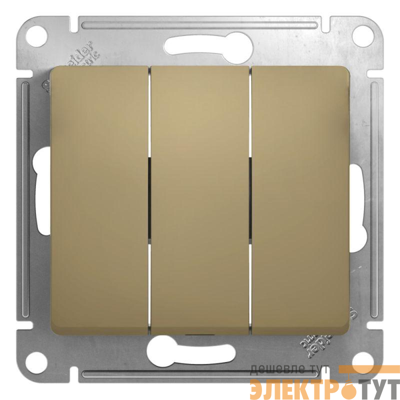 Выключатель 3-кл. СП Glossa 10А IP20 (сх. 1+1+1) 10AX механизм титан SE GSL000431