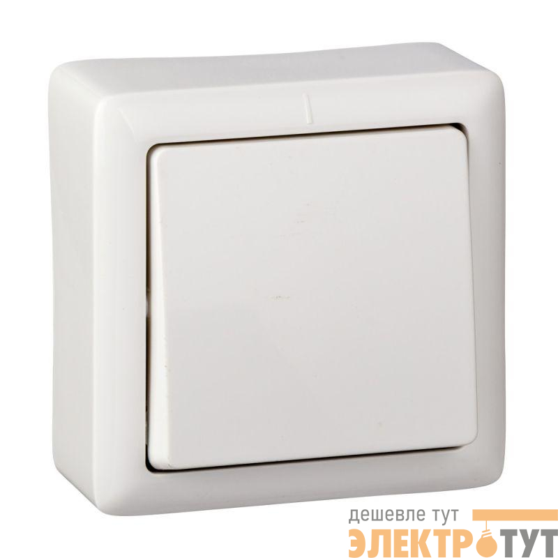 Выключатель 1-кл. ОП Хит 6А IP20 250В с изолир. пластиной бел. SE VA16-131I-B