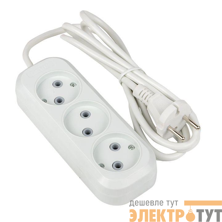 Удлинитель 3х2м без заземл. 10А "Эксперт" 2.2кВт ПВС 2х0.75 PROxima EKF UBA10-275-3-02