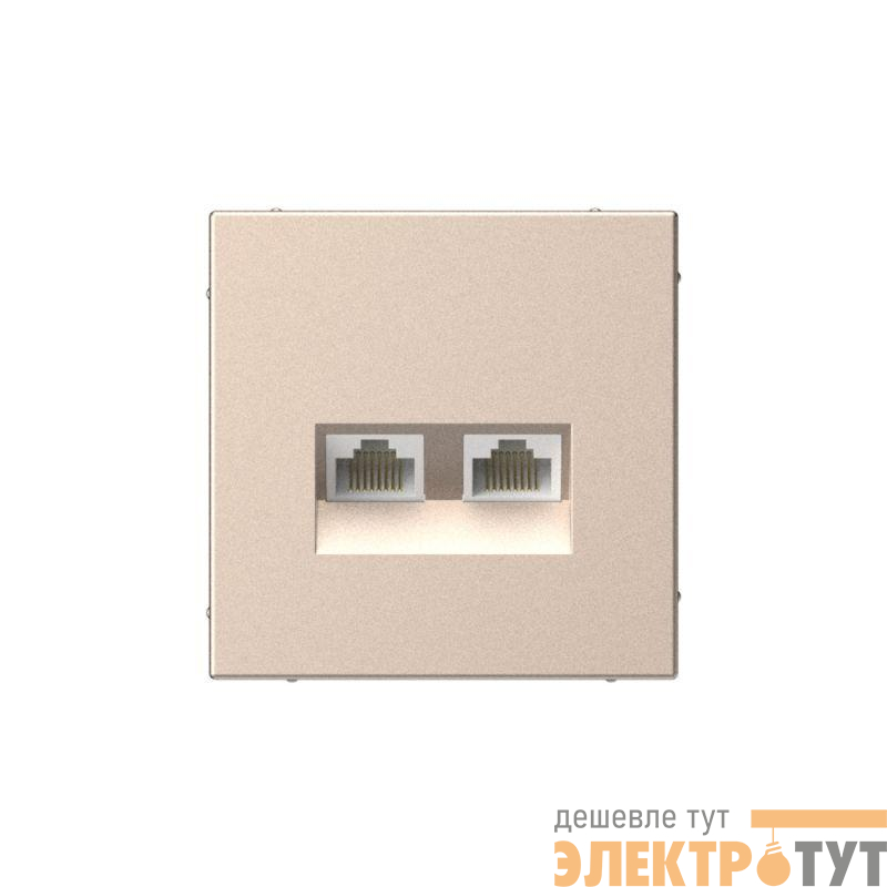 Розетка компьютерная 2-м ArtGallery RJ45 + RJ45 кат.5E механизм песочн. SE GAL001285