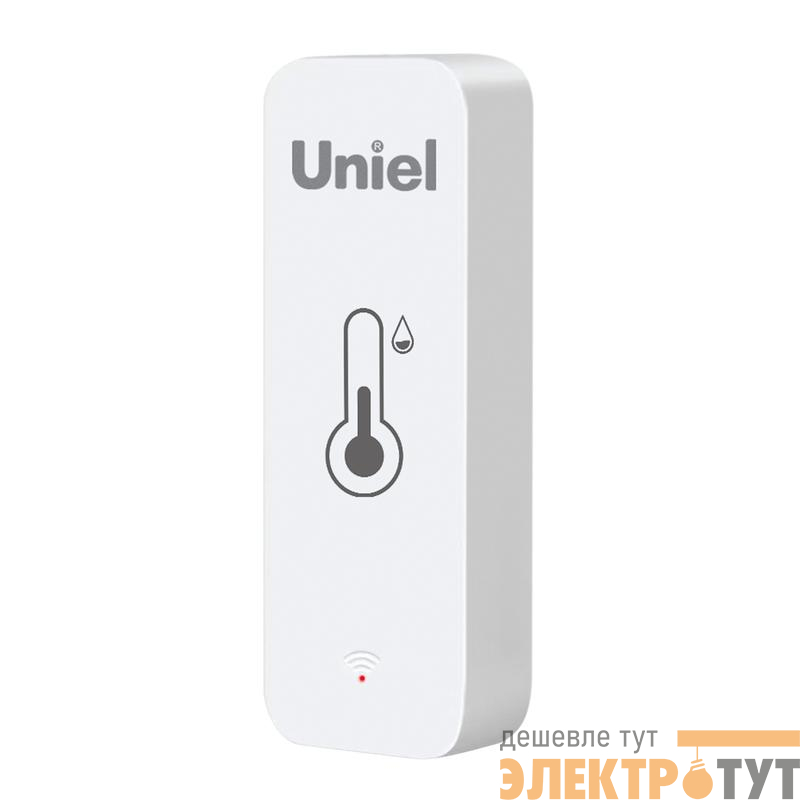 Датчик-ИК температуры и влажности умный Wi-Fi + Bluetooth на батарейках AAAх2 (в комплект не входят) 12м накладной голосовое управление + приложение UnielSmart бел. Uniel UL-00011703