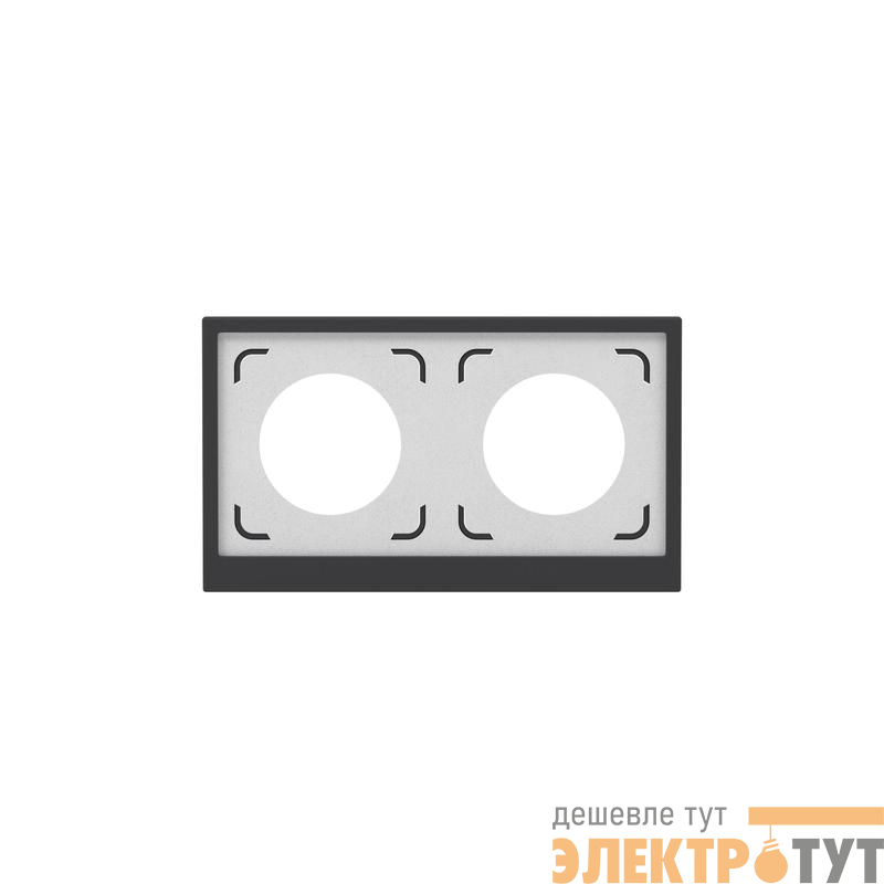 Рамка 2-м KANT IP44 черн. уголь DKC7012944