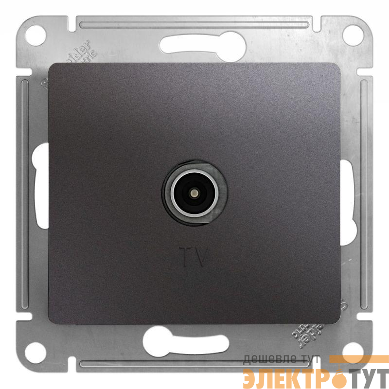Розетка телевизионная TV Glossa коннектор механизм графит SE GSL001393