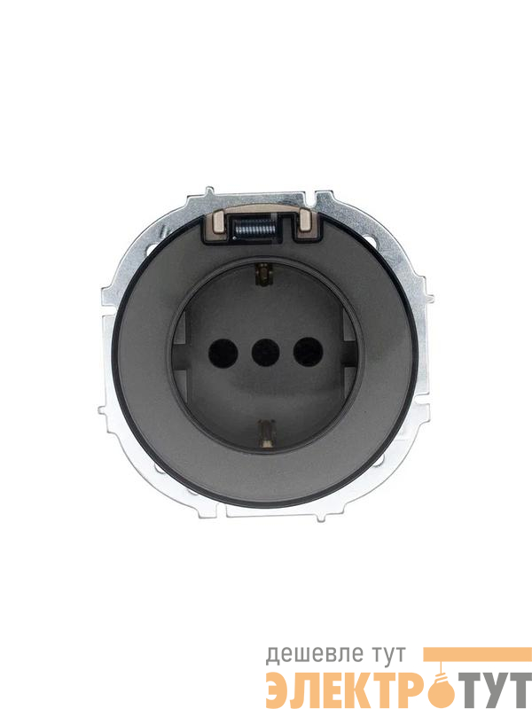Розетка 1-м СП OSEN IP44 с заземл. с крышкой ПБТ механизм титан LEZARD 743-3788-123BIPCH