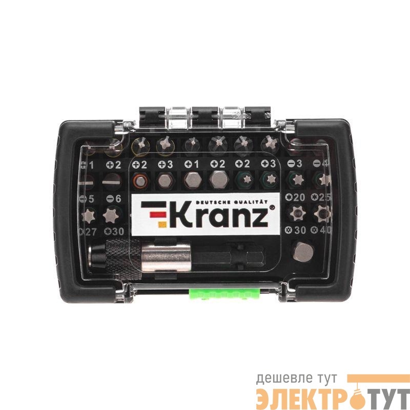 Набор бит с магнитным держателем пластиковый кейс 32 шт Kranz KR-92-0464