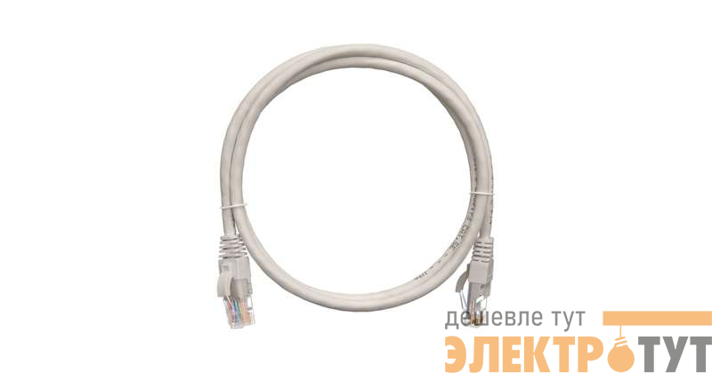 Патч-корд кат.5E (класс D) U/UTP 4 пары 24 AWG (7х0.205мм) 100МГц 2хRJ45 (8P8C) BC чистая медь LSZH нг(А)-HFLTx 1.5м сер. NIKOMAX NMC-PC4UD55B-015-C-GY