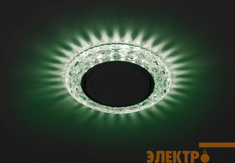 Светильник DK LD24 GR/WH декор cо светодиодной подсветкой Gx53 зел. ЭРА Б0029634