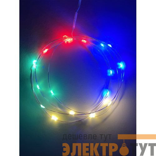 Гирлянда светодиодная "Нить" 2м 20LED АА IP20 мультиколор ENIN-2M Эра Б0041983