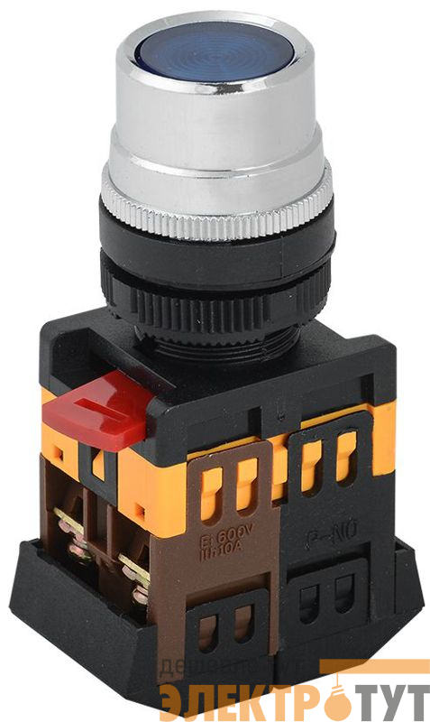 Кнопка ABLF-22 d22мм 1НО+1НЗ 240В неон син. GENERICA BBT10-ABLF-K07