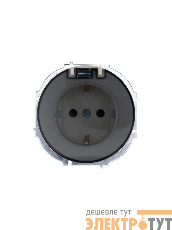 Розетка 1-м СП OSEN с заземл. с крышкой ПБТ механизм сл. кость LEZARD 743-9088-123B