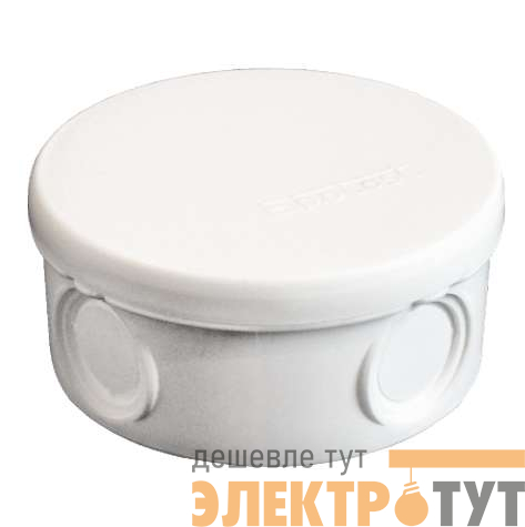 Коробка распределительная ОП d90х45мм IP54 4 выхода без гермовводов крышка защелкивающаяся бел. Epplast 145151