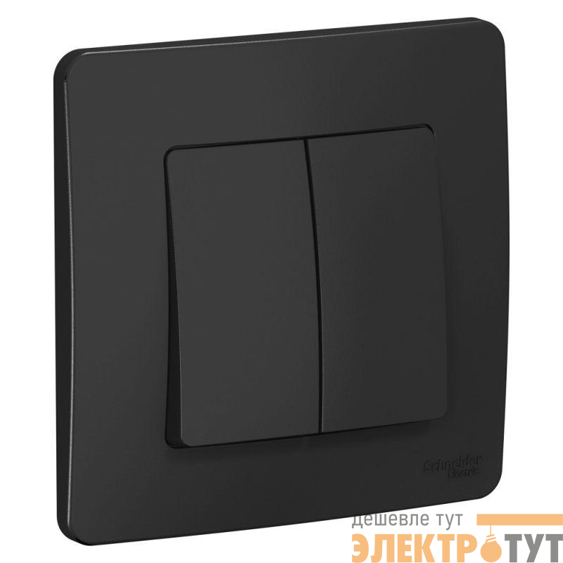 Переключатель проходной 2-кл. СП Blanca 10А IP20 (сх. 6+6) 250В антрацит SchE BLNVS106606