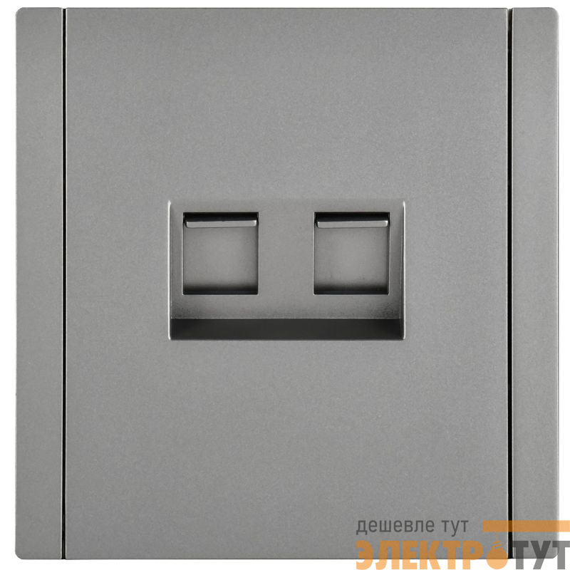 Розетка компьютерная 2-м RJ45 кат.6 FORTE&PIANO FP534 сталь IEK FP-K20-2-K46