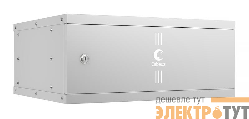 Шкаф телекоммуникационный настенный разборный LIGHT WSC-05D-4U55/45m 19дюйм 4U дверь метал. сер. Cabeus 10185c
