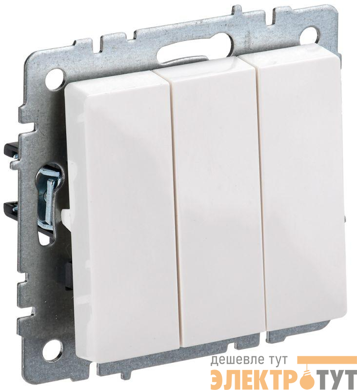 Выключатель 3-кл. СП BRITE ВС10-3-0-БрБ 10А механизм бел. IEK BR-V30-0-10-K01