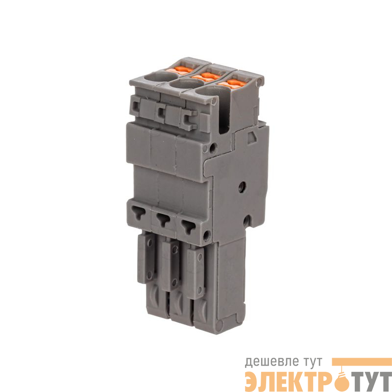 Штекер зажим push-in 3 точки подкл. 2.5кв.мм сер. DKC VPR-P-2.5-3