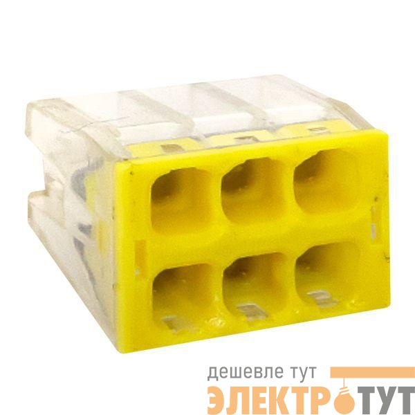 Клемма строительно-монтажная СМК 2273-246 6-проводная 0.5-2.5кв.мм с пастой (уп.50шт) PROxima EKF plc-smk-2273-246